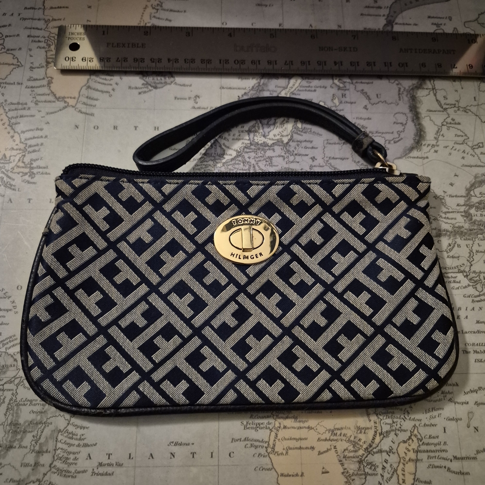 Tommy Hilfiger Navy and Gray Wristlet